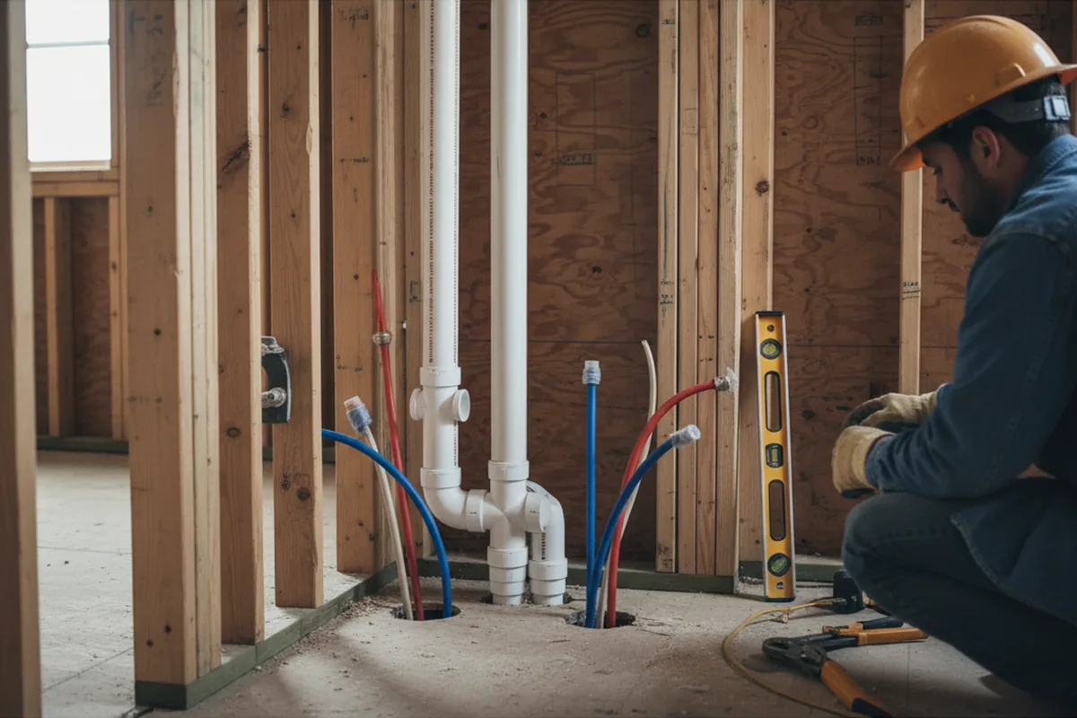 Drain and supply rough-in during Toilet Repair and Installation in Grays River